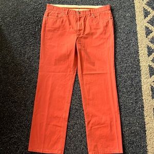 Mens faded red light weight jean style pants